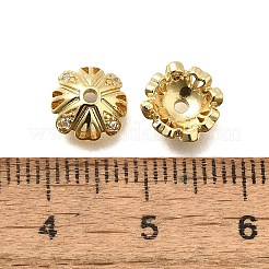 Brass Micro Pave Clear Cubic Zirconia Bead Caps&nbsp;KK-S508-48G