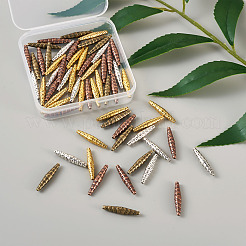 チベット風合金ビーズ  鉛フリー及びカドミウムフリー  チューブ  ミックスカラー  25x5mm  穴：1mm  4色  20個/カラー  80個/箱&nbsp;TIBEB-TA0001-23-RS
