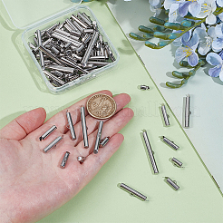 304ステンレススチール製スライドエンドクラスプチューブ  スライダエンドキャップ  ステンレス鋼色  6x6~40x4mm  穴：3x1.5mm  内径：3mm  112個/セット&nbsp;STAS-BC0004-05
