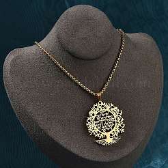 201 Stainless Steel Hollow Tree of Life Pendant Box Chain Necklaces&nbsp;LS-NJEW-M086-04G