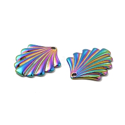 イオンプレーティング（IP）304ステンレスペンダント  リーフチャーム  虹色  20x16x2mm  穴：1.4mm&nbsp;STAS-B032-43MC