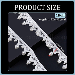 2Yards Polyester with Plastic Pearl Beaded Trim for DIY Sewing Craft&nbsp;OCOR-PH0036-53A