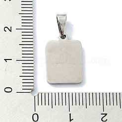304ステンレスペンダント  エナメル  ステンレス鋼色  星座チャーム付き長方形  水瓶座  16x11x1.5mm  穴：5.5x3mm&nbsp;STAS-C097-56P-06
