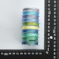ポリエステル製メタリック糸（10本撚り）3巻  ラウンド  ジュエリー作りのための  ブルー  0.3mm&nbsp;MCOR-CJ0001-07B