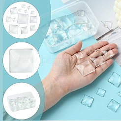 48Pcs 6 Styles Transparent Square Glass Cabochons&nbsp;GGLA-FS0001-06