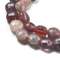 天然のカラフルなスピネルビーズ連売り  ファセットコインビーズ  フラットラウンド  6~7.5x4~5.5mm  穴：0.8~1mm  約56~70個/連  15.31~16.10インチ（38.9~40.9cm）&nbsp;G-C179-A04-02