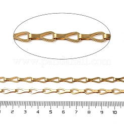 304ステンレススチールリンクチェーン  イオンプレーティング（ip）  溶接されていない  スプールで  ゴールドカラー  13x5x3mm&nbsp;CHS-L029-07G