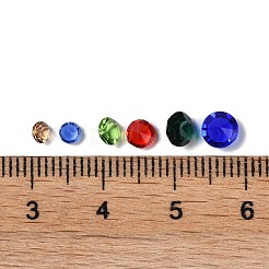 ガラスラインストーンカボション  後ろ向き  多面カット  ラウンド  ミックスカラー  3~5x2~3.5mm  100個/セット&nbsp;RGLA-XCP0001-02
