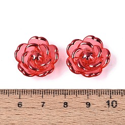 プラスチックビーズ  花  ゴールドライン入り  レッド  18.5x7mm  穴：1.6mm  約511個/500g&nbsp;KY-G032-05B