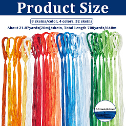 32 Skeins 4 Colors Mulberry Silk Embroidery Floss&nbsp;OCOR-CY0003-07