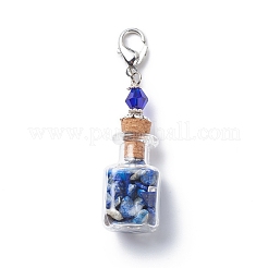7 Chakra Tumbled Gemstone Chips Filling Wishing Bottle Pendant Decorations&nbsp;HJEW-JM00779