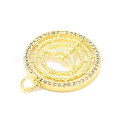 Rack Plating Brass Micro Pave Cubic Zirconia Pendants&nbsp;KK-D359-20G