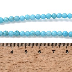 合成ターコイズビーズ連売り  スムーズなラウンド  ディープスカイブルー  4~4.5mm  穴：1.2mm  約96個/連  15.35インチ（39cm）&nbsp;GG-CBA391B-03C-01
