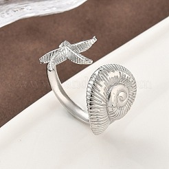 304 Stainless Steel Open Cuff Rings for Women&nbsp;RJEW-A079-03B-P