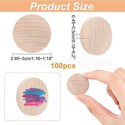 Unfinished Natural Poplar Wood Cabochons&nbsp;WOOD-NB0001-94
