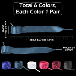 6 Pairs 6 Colors Polyester Shoelaces&nbsp;AJEW-SP0003-92B