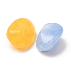 ツートンカラーの天然石風アクリルビーズ  ナゲット  ミックスカラー  23x19x16mm  穴：2.5mm  約145個/500g&nbsp;AC-CBA7B05-09