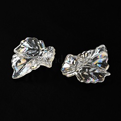 透明なアクリルビーズ  ABカラーメッキ  葉  透明  24.5x23.6x5mm  穴：1.4mm&nbsp;OACR-H042-02A