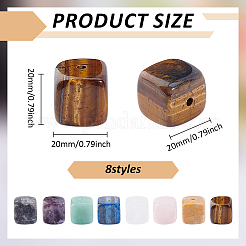 天然宝石香炉 8個 8スタイル  香立て  ホームオフィス茶屋禅仏教用品  キューブ  19.5~20.5x19.5~20.5x19.5~20.5mm  1個/スタイル&nbsp;AJEW-ME0004-06