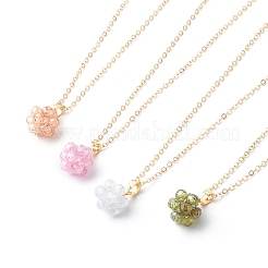 Cubic Zirconia Pendant Necklaces and Stud Earrings Jewelry Sets&nbsp;SJEW-JS01211