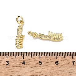 Brass Micro Pave Clear Cubic Zirconia Pendants&nbsp;KK-K420-12G
