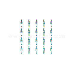 20個の合金ペンダント  スケルトン  虹色  39x9x2mm  穴：1.6mm&nbsp;FIND-DC0003-02