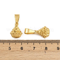 304ステンレスペンダント  カップケーキのチャーム  イオンプレーティング（ip）  20KGP本金メッキ  13x10x8mm  穴：8x4mm&nbsp;STAS-B167-21B-G