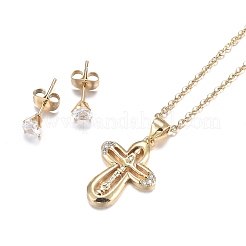 Easter 304 Stainless Steel Rhinestone Jewelry Sets&nbsp;SJEW-H301-13G