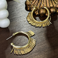Alloy C-Shaped Stud Earrings&nbsp;FS-WGEF358-01