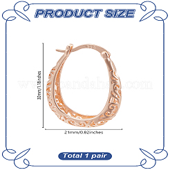 1Pair Brass Oval Hoop Earrings for Women&nbsp;EJEW-LP0001-36KCG