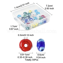 30Pcs Handmade Evil Eye Lampwork Beads&nbsp;LAMP-FS0001-24