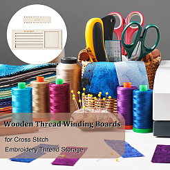 木製の糸巻き板  フロスボビン  クロスステッチ刺繍糸の収納に  パパイヤホイップ  156~290x37~110x4.5~9.5mm  2個/セット&nbsp;TOOL-WH0155-50