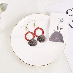 Handmade Cloth Fabric Covered Pendants&nbsp;WOVE-PH0001-13G