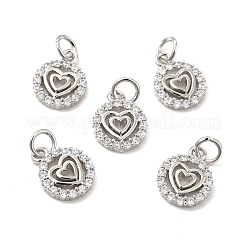 Brass Micro Pave Clear Cubic Zirconia Charms&nbsp;KK-E068-VB120