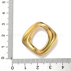 304ステンレススチールリンクリング  菱形  ゴールドカラー  29x29x4mm  内径：19x13mm&nbsp;STAS-L301-06G