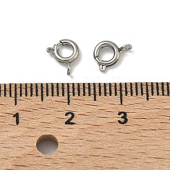 変色しにくい304ステンレススチール製スプリングリング留め具  手動研磨  ネックレスデザイン素材  ステンレス鋼色  5mm  穴：1mm&nbsp;STAS-O040-A-04
