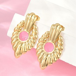 304 Stainless Steel Enamel Stud Earrings for Women&nbsp;EJEW-U046-05G