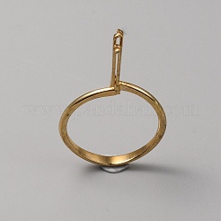 アルミ合金の指輪の部品  4 つのプロング リングのセッティング  ゴールドカラー  usサイズ9（18.9mm）&nbsp;FIND-WH0111-275B-G