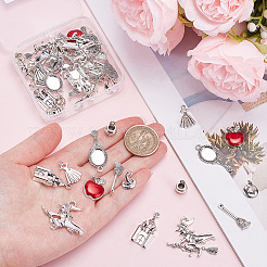 48Pcs 8 Styles Snow White & Witch Theme Tibetan Style Alloy Pendants&nbsp;TIBEP-SC0003-61