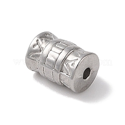 変色しない304ステンレススチールビーズ  コラム  ステンレス鋼色  8.5x5.5mm  穴：1.5mm&nbsp;STAS-Z058-03P-08