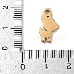 304ステンレススチールエナメルペンダント  動物チャーム  ゴールドカラー  鹿  16x9x1.5mm  穴：1.8mm&nbsp;LS-STAS-G374-01G-04
