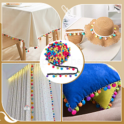 12.5M Colorful Polyester Pom Pom Ball Tassel Ribbons&nbsp;OCOR-PH0036-16B