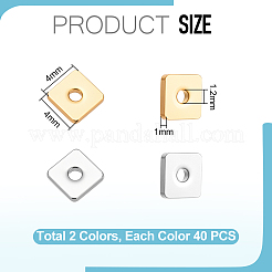 80Pcs 2 Colors 304 Stainless Steel Spacer Beads&nbsp;STAS-UN0064-20