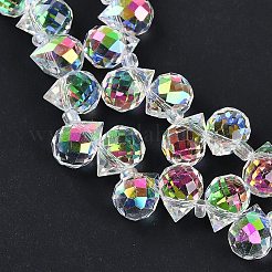 電気メッキガラスビーズセット  ティアドロップ  ショッキングピンク  10~11x8mm  穴：1mm  約93個/連  62cm&nbsp;EGLA-D030-17X