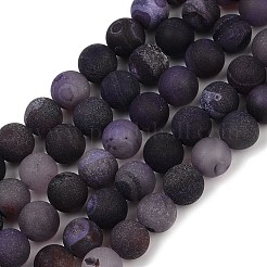 Natural Druzy Agate Beads Strands&nbsp;G-NH0024-A05-8mm