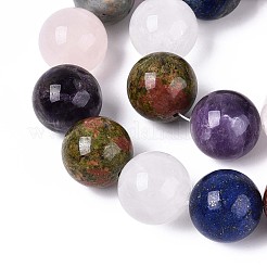 Natural Mixed Stone Round Beads Strands&nbsp;G-T142-65
