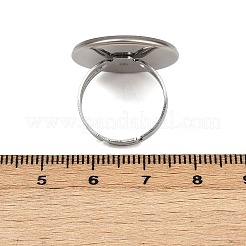 304ステンレススチールカフリング部品  ベゼルカップリングのセッティング  フラットラウンド  ステンレス鋼色  トレイ：22mm  20mm内径  リング：17mm&nbsp;STAS-D372-06P-08