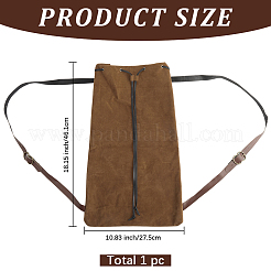 Flocking Fibre Drawstring Backpacks with PU Leather Straps and Alloy Clasps&nbsp;ABAG-WH20019-02A