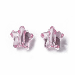 透明なアクリルビーズ  スター  ピンク  9x9.5x5.5mm  穴：2mm  約2000個/500g&nbsp;MACR-S373-45-B07