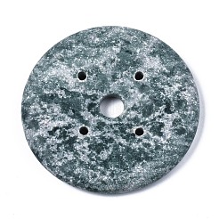 ナチュラルグリーンスポットジャスパービッグペンダント  ドーナツ/円盤  59~60x7mm  穴：3~8mm&nbsp;G-S359-310